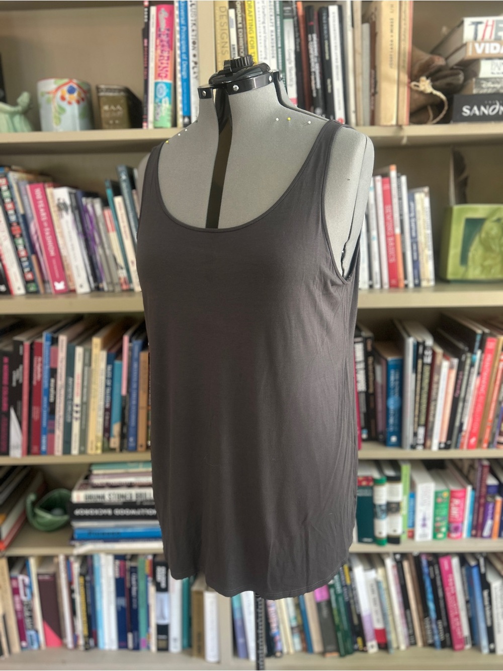 Three Dots Charcoal Sleeveless Tank Top